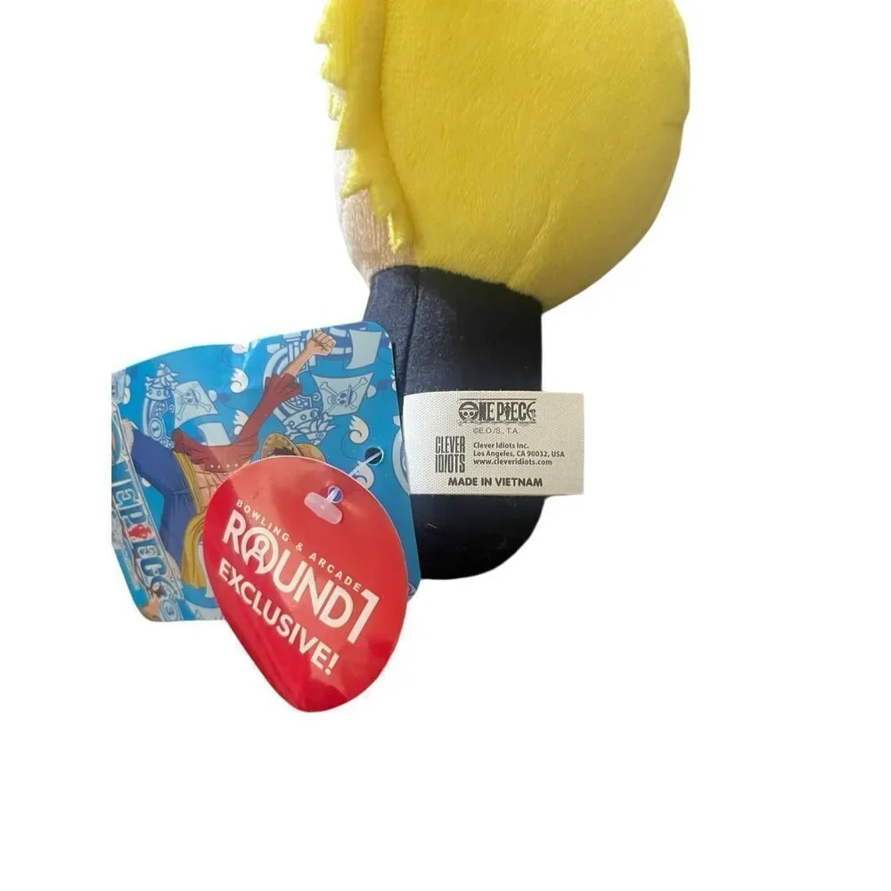 New One Piece Blue Yellow Round 1 Exclusive Kokeshi Plush Doll Luffy Zoro 6